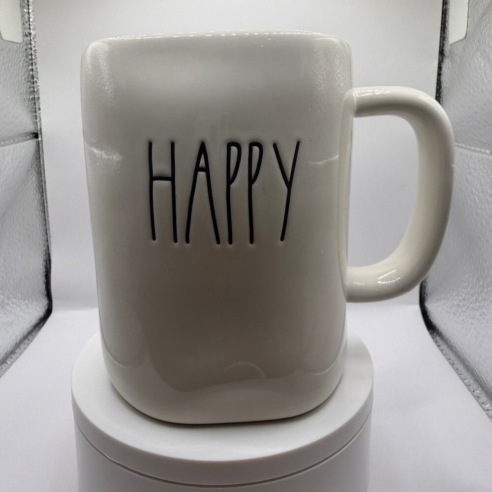 Rae Dunn HAPPY HALLOWEEN Ceramic Coffee Mug Orange Interior Magenta Artisan